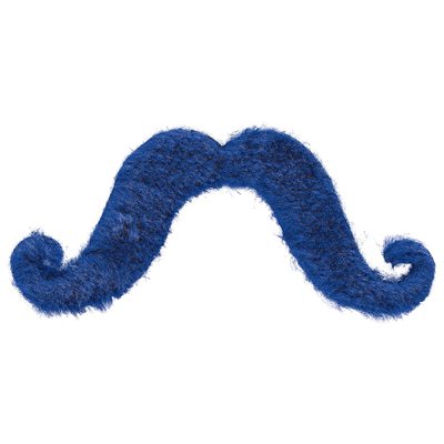 Blue self adhesive moustache