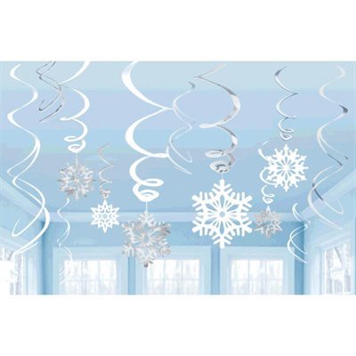Snowflake swirl decoration 12pcs