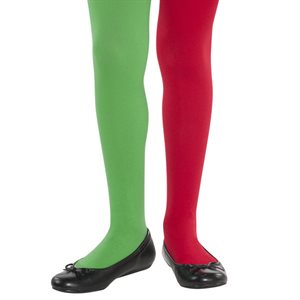 Children red & green elf tights STD