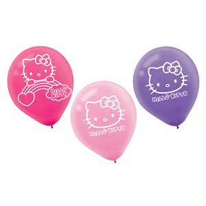 6 ballons en latex 12po Hello Kitty