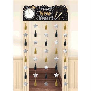 Happy new year door curtain 77x39in