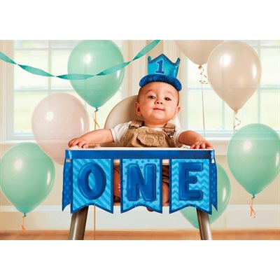 1st birthday boy deluxe high chair decorating kit