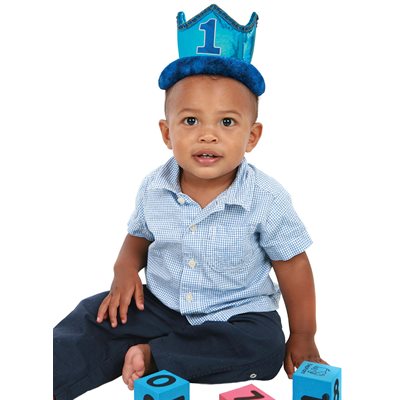 1st birthday boy blue crown