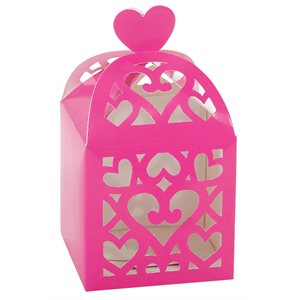 Hot pink lantern paper favor boxes 50pcs