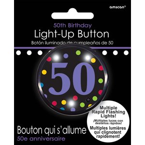 50th birthday light up button