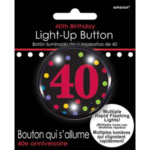 40th birthday light up button