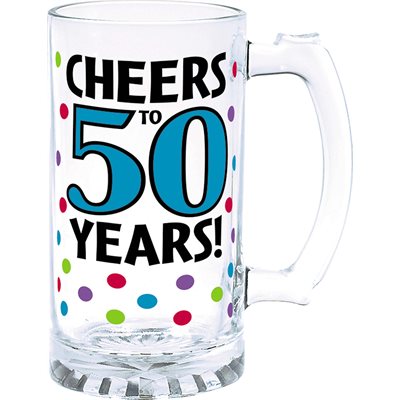 50th birthday glass tankard 15oz