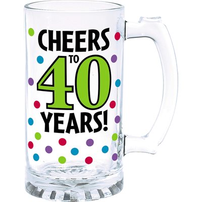 40th birthday glass tankard 15oz