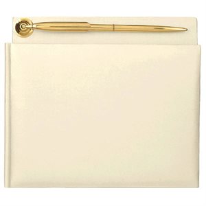 Cream guest book with gold pen