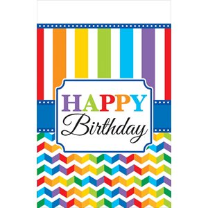 Bright Birthday plastic table cover 54x102in
