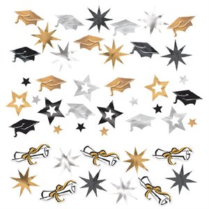 Graduation black, gold & silver confetti 1.2oz