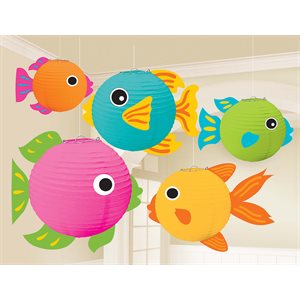Fish paper lanterns with add-ons