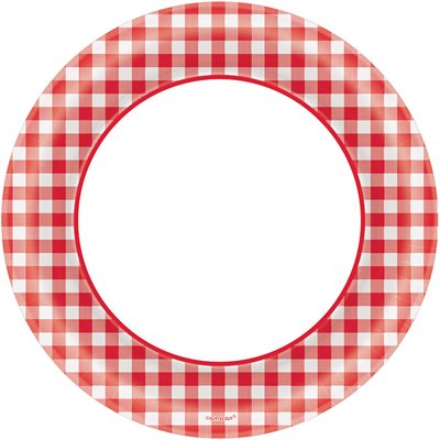 Gingham picnic plates 6.75in 40pcs