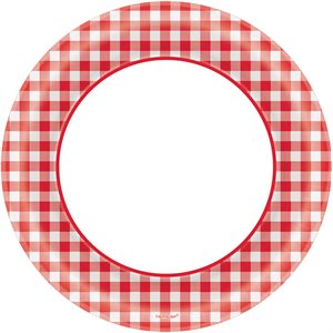 Gingham picnic plates 6.75in 40pcs