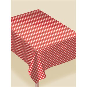 Gingham Picnic flannel backed vinyl table cover 52x90in