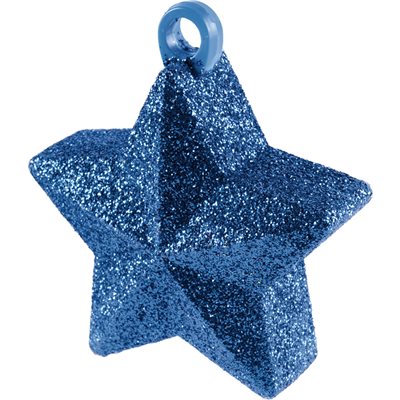 Blue glitter star shaped balloon weight