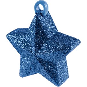 Blue glitter star shaped balloon weight