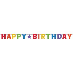 Rainbow prismatic happy b-day jointed letter banner
