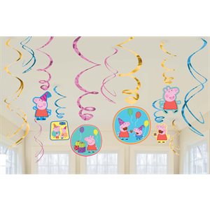 Peppa Pig swirl decorations 12pcs