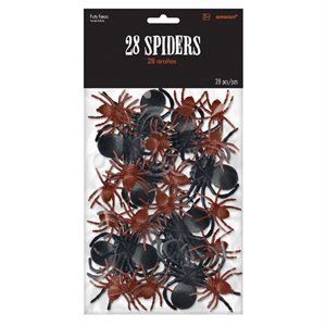 Black & brown spiders 28pcs