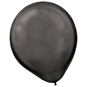 Black pearlized latex balloons 12in 15pcs