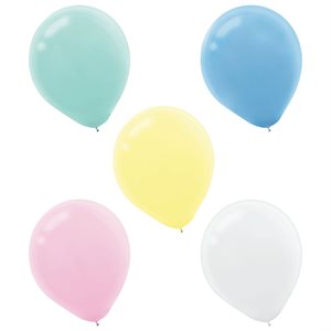 Asst pastel latex balloons 5in 50pcs