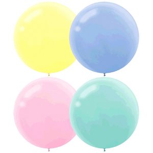 Asst pastel latex balloons 24in 4pcs