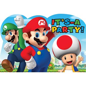 8 invitations Super Mario