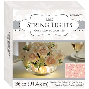 Wedding white string LED lights 36ft