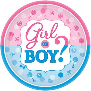 Girl or Boy plates 7in 8pcs