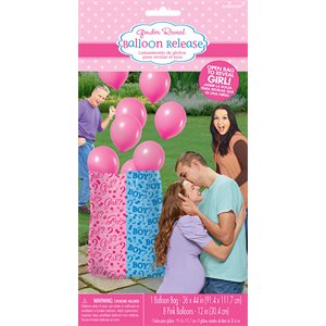 Girl reveal gift bag with balloons 9pcs