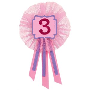 3rd b-day pink award ribbon