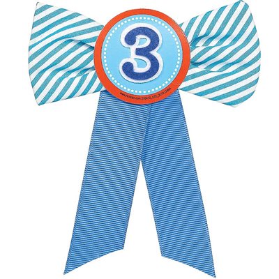 3rd b-day blue award ribbon