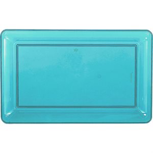 Caribbean blue plastic serving tray 11x18in