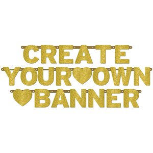 Gold customizable jointed letter banner