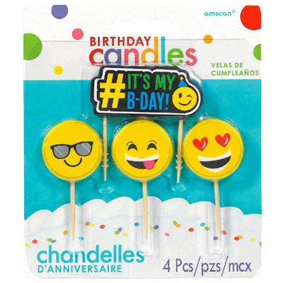 Emoji b-day candles 4pcs