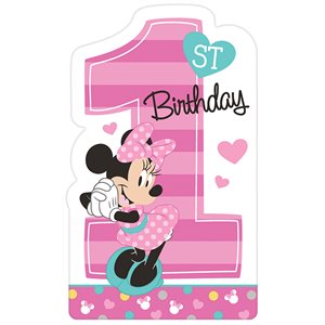 8 invitations Minnie 1re anniversaire