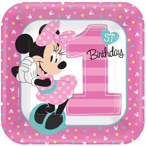 Minnie’s Fun To Be One square plates 7in 8pcs