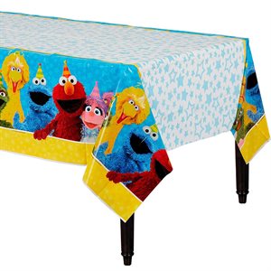 Sesame Street plastic table cover 54x96in