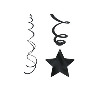 Black star swirls decorating kit 30pcs