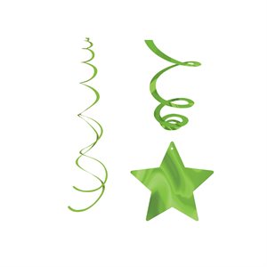 Green star swirls decorating kit 30pcs