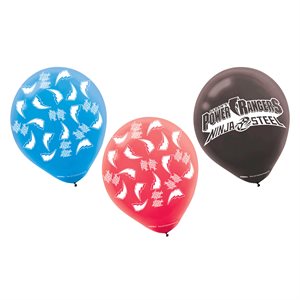 Power Rangers Ninja Steel latex balloons 12in 6pcs