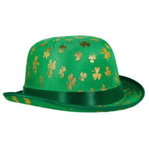 St-Patrick gold shamrock green bowler hat