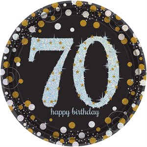 70th Sparkling Celebration plates 9in 8pcs