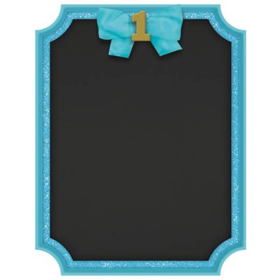 Tableau noir avec chevalet bleu brillant 1re anniversaire 7x9po