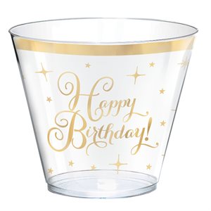 Happy birthday premium plastic cups 9oz 30pcs