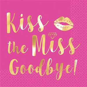 16 serviettes à breuvage kiss the miss goodbye