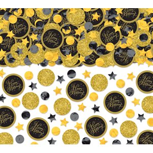 Confettis doré & noir 2.5oz "happy birthday"