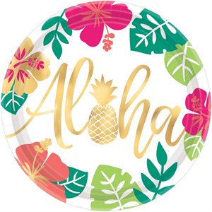 8 assiettes 10.5po Fête Aloha