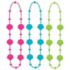 Plastic beaded shell necklaces 3pcs